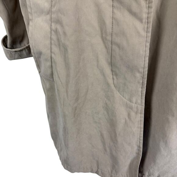 Talbots Womens Beige Tench Coat Jacket Lined Mid Length Casual Classic sz 8 - Picture 6 of 16